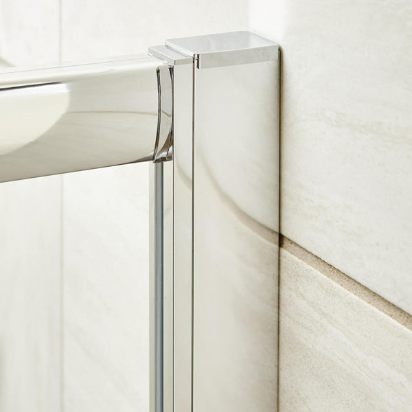 Nuie Pacific Double Sliding Shower Door - Reversible - Polished Chrome Frame