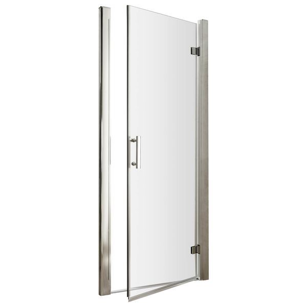 Nuie Pacific Hinged Semi-Frameless Shower Door with Handle - Chrome Profile