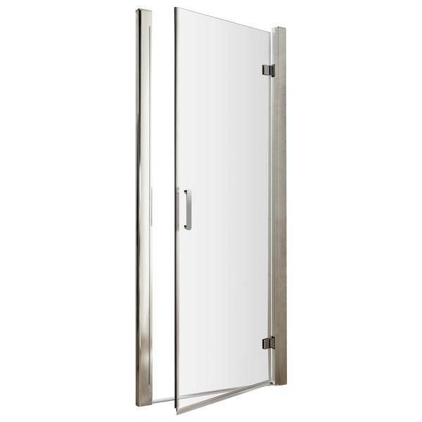 Nuie Pacific Hinged Semi-Frameless Shower Door with Handle - Chrome Profile