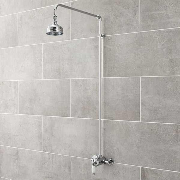 Nuie Traditional Rigid Riser with Swivel Shower Head - 1025mm High