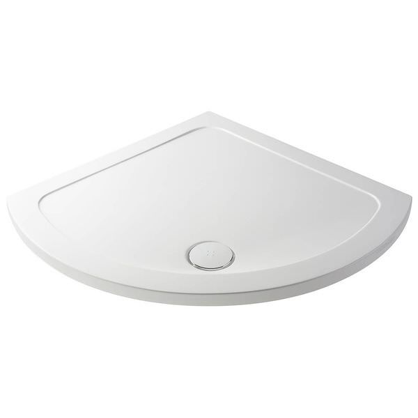 Nuie Pearlstone Slimline White Quadrant Shower Tray - ABS Acrylic-Capped - 850 x 850mm