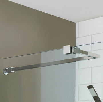 Chrome Nuie Universal Wetroom Stabilising Bar with adjustable design for safety and support in modern showers.