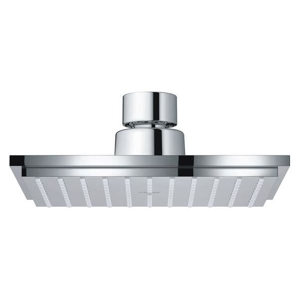 Grohe Euphoria-Cube Square Chrome Overhead Rainshower with Ball Joint - 150 x 150mm - Single Spray
