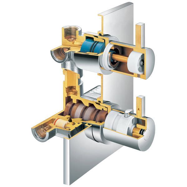 IMEX Arco Chrome Concealed Thermostatic Shower Valve - Rectangular - 2 Control