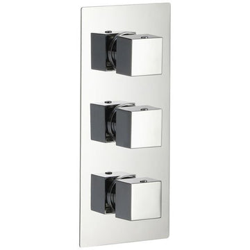 Imex Bloque2 Chrome Concealed Thermostatic Shower Valve - Rectangular Trim - 3 Control