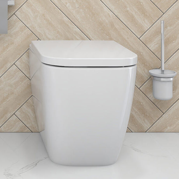 Tuskan Tiles IMEX Essence White back-to-wall WC pan with seat, modern design, 345x520mm bathroom toilet fixture
