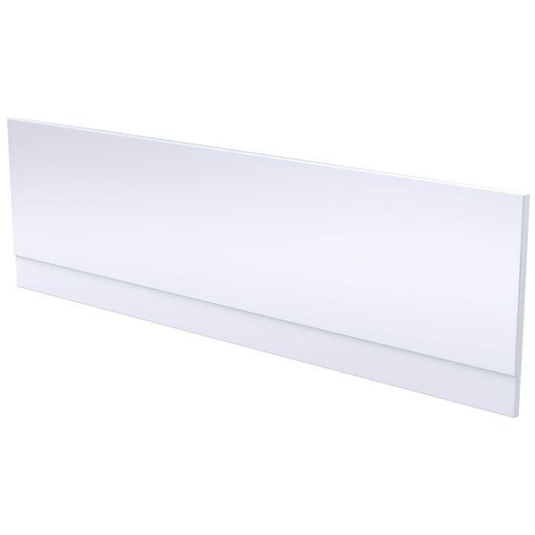Nuie White Straight Acrylic Bath Front Panel by Tuskan Tiles, showcasing sleek, modern design for bathtub enclosure.