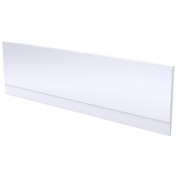 Nuie White straight acrylic bath front panel by Tuskan Tiles, showcasing clean, smooth finish for modern bathroom decor.