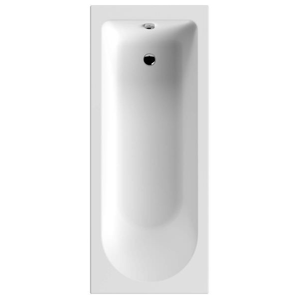 White Nuie Barmby round single-ended acrylic bath with 4mm thickness, designed for modern bathroom installation.