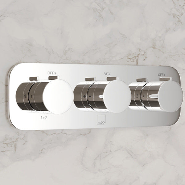 Vado Altitude Chrome Concealed Thermostatic Shower Valve - 3 Control