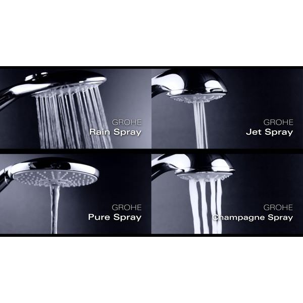 Grohe Cosmopolitan-160 Overhead Chrome Rainshower with Ball Joint - 162 x 162mm - 4 Spray Modes