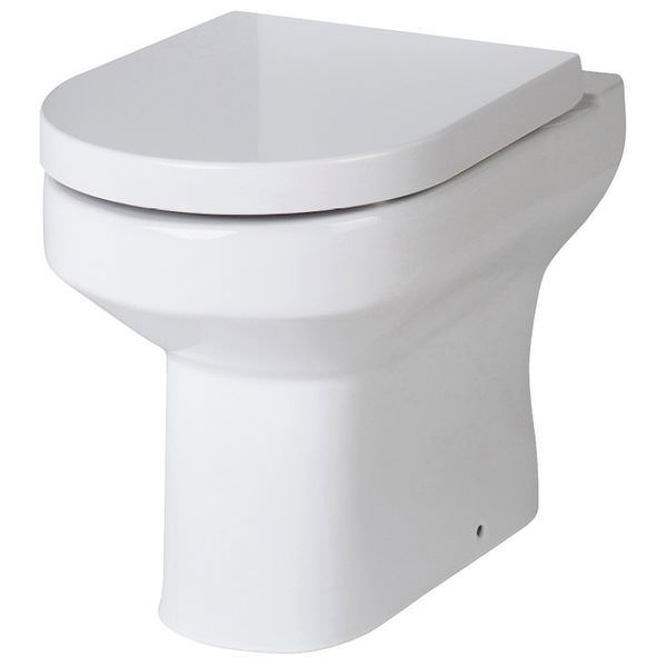 Nuie Harmony white back-to-wall WC pan by Tuskan Tiles, 370x520mm, with sleek modern design.