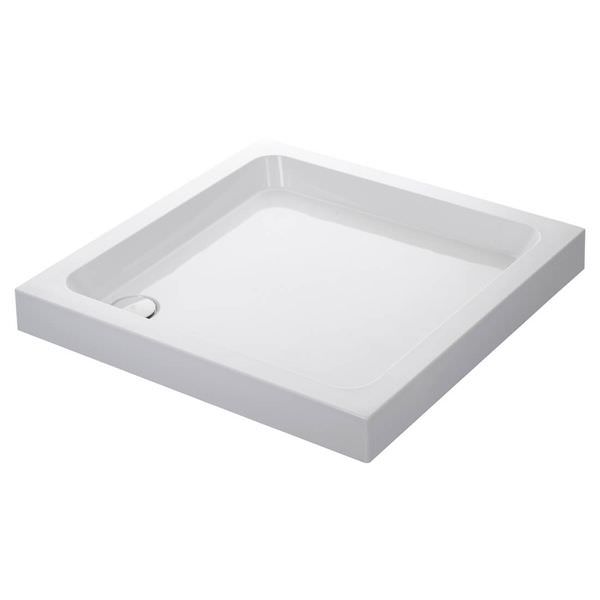 Mira Flight Square Shower Tray with Waste - White - Acrylic Capped Stone Resin