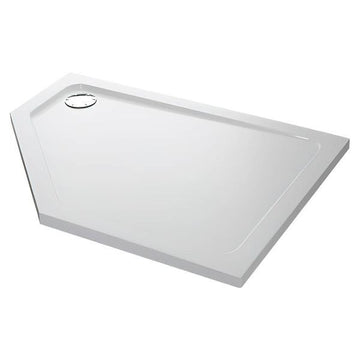 Mira Flight Low Level White Pentagon Shower Tray with Waste - 1200 x 900mm
