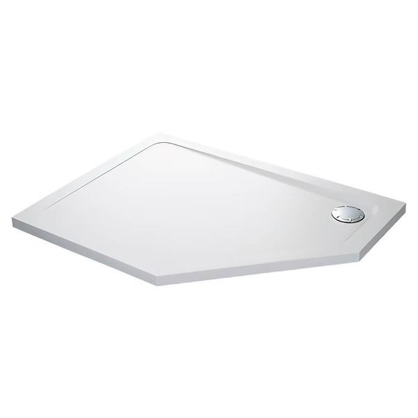 Mira Flight Low Level White Pentagon Shower Tray with Waste - 1200 x 900mm