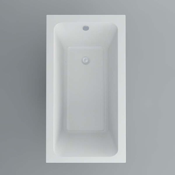 White IMEX Quadro single-ended bath by Tuskan Tiles, 1300 x 700mm with leg set, shown in a clean bathroom setting.
