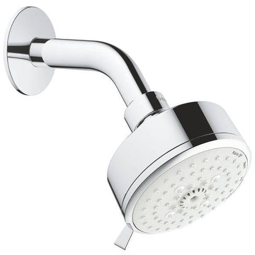 Grohe Tempesta Cosmopolitan-100 Round Chrome Shower Head with Arm - Swivel - 4 Spray Mode
