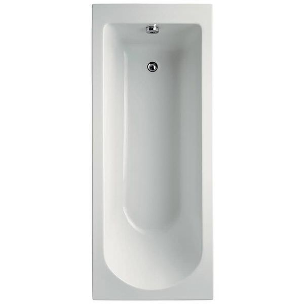 White acrylic Ideal Standard Tesi Idealform Plus single-ended bath with sleek design, shown from a side view.