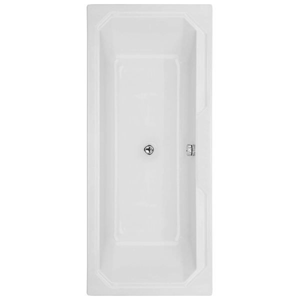 Nuie Ascott double-ended acrylic white bath measuring 1800x800mm, featuring a sleek, modern design for contemporary bathrooms.