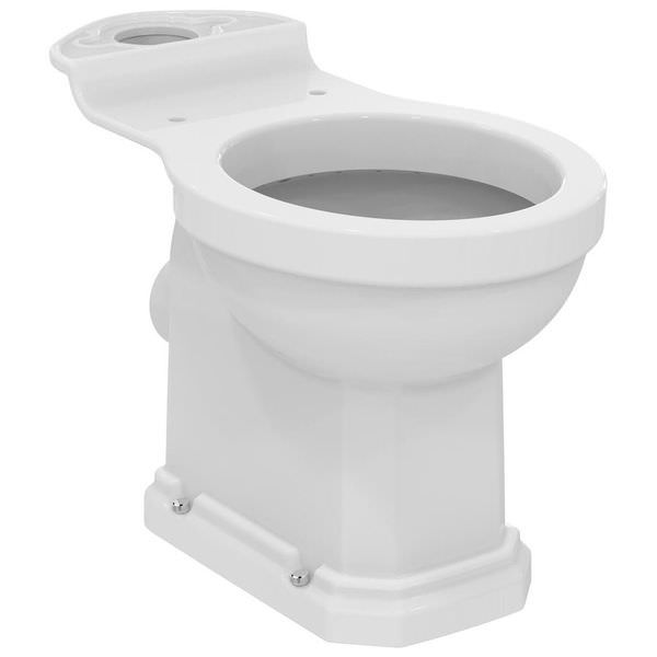 Ideal Standard Waverly white close coupled traditional toilet with cistern, 520 x 675mm, shown in a bathroom setting.