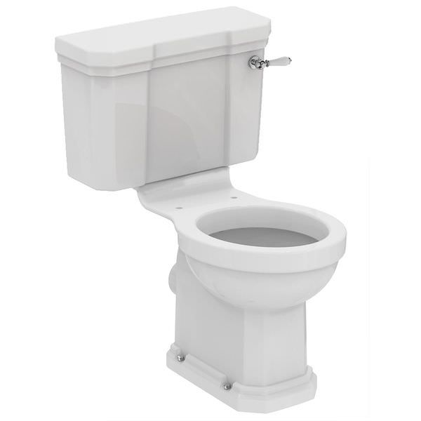 Ideal Standard Waverly white close coupled traditional toilet with cistern, 520x675mm, featuring classic design and ceramic finish.