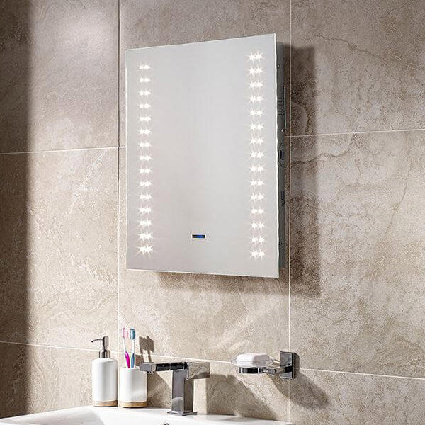 Sensio Apollo Rectangular Frontlit LED Bluetooth Mirror with Infrared Sensor - 500 x 600mm