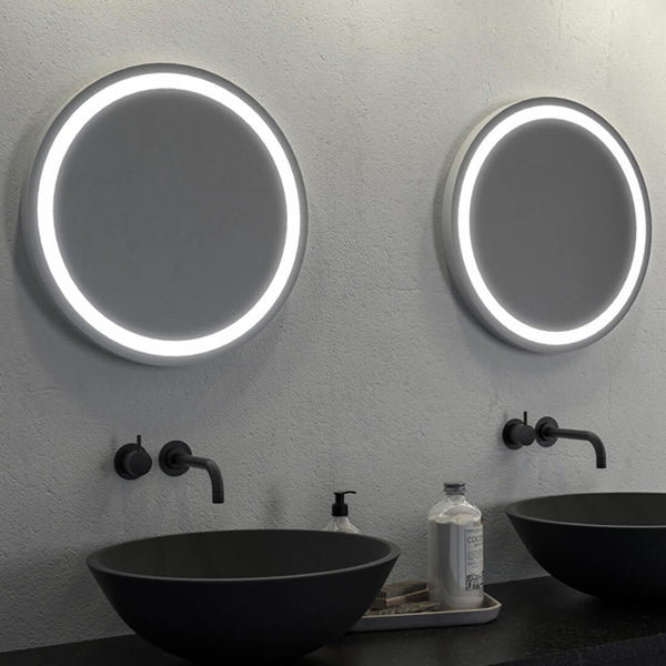 Sensio Aria Round Diffused LED Borderlit Illuminated Mirror with Demister Pad - 500 x 500mm