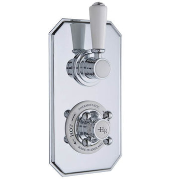Hudson Reed Topaz Traditional Recessed Thermostatic Shower Valve - Rectangular Trim - 1 Outlet