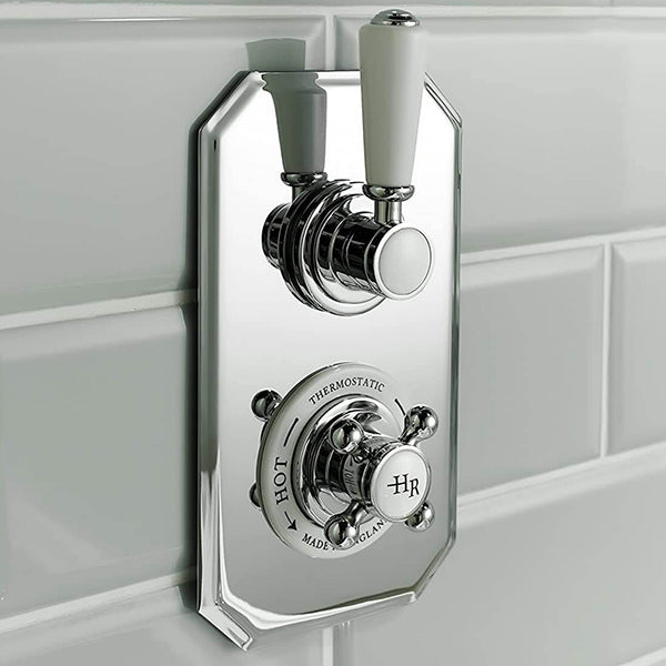 Hudson Reed Topaz Traditional Recessed Thermostatic Shower Valve - Rectangular Trim - 1 Outlet