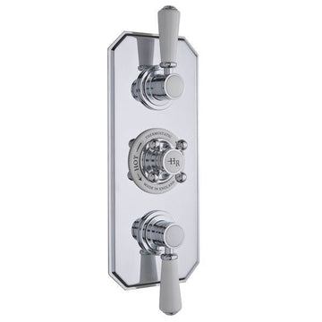Hudson Reed Topaz Traditional Recessed Thermostatic Shower Valve - Rectangular Trim - 3 Control