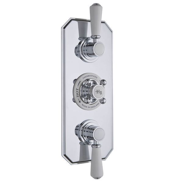 Hudson Reed Topaz Traditional Recessed Thermostatic Shower Valve - Rectangular Trim - 3 Control