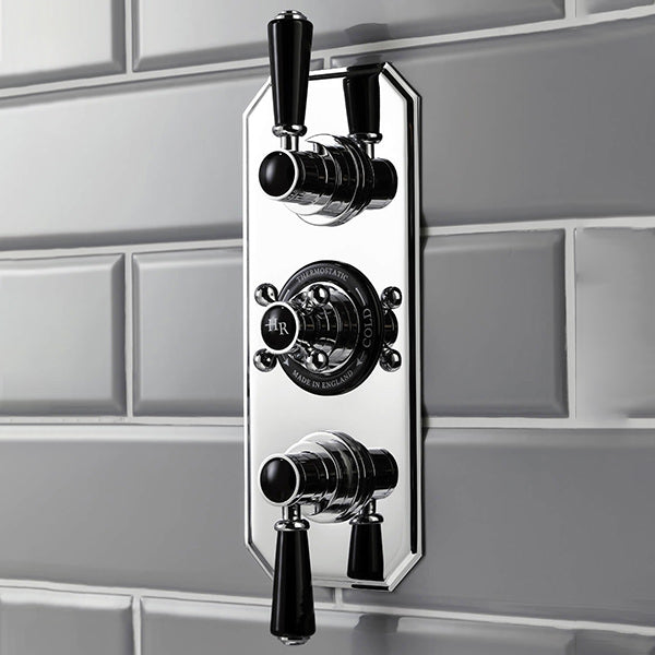 Hudson Reed Topaz Traditional Recessed Thermostatic Shower Valve - Rectangular Trim - 3 Control