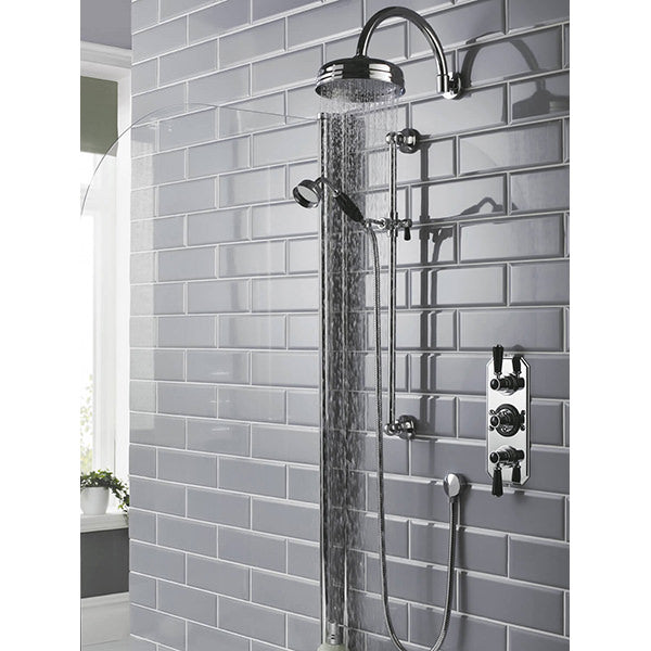 Hudson Reed Topaz Traditional Recessed Thermostatic Shower Valve - Rectangular Trim - 3 Control