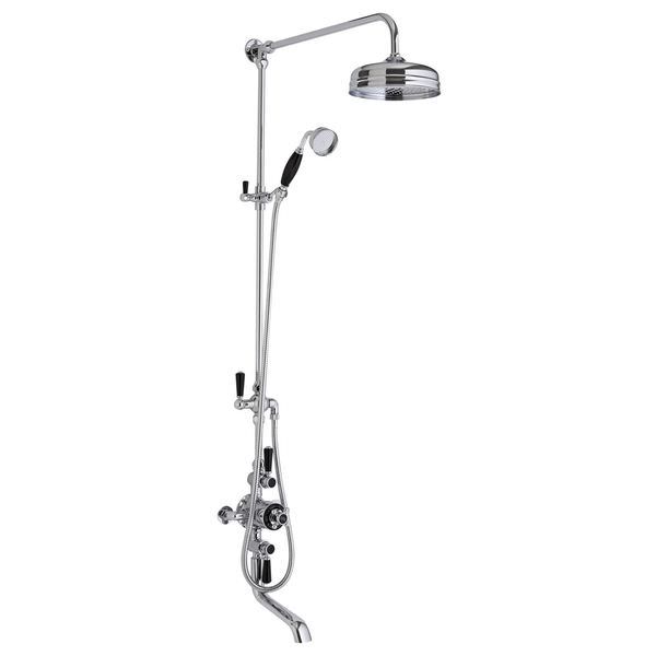 Hudson Reed Topaz Exposed Thermostatic Traditional Shower Mixer Valve with Rigid Riser Kit