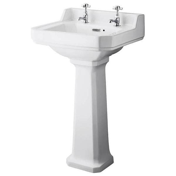 Hudson Reed Richmond White Basin With Comfort Height Pedestal