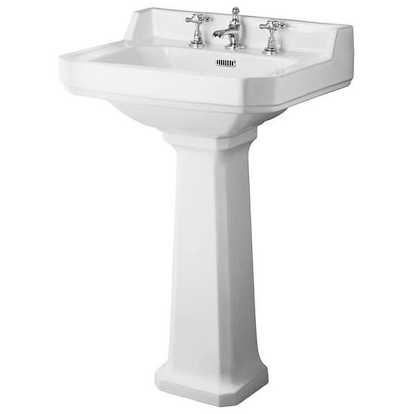 Hudson Reed Richmond White Basin With Comfort Height Pedestal