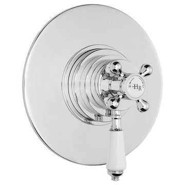 Hudson Reed Topaz Traditional Concealed Thermostatic Shower Valve - Round Trim - 3 Control
