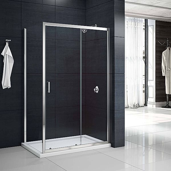 Merlyn MBOX Loft Height Sliding Shower Door - Aluminium Frame - 1200 x 1800mm