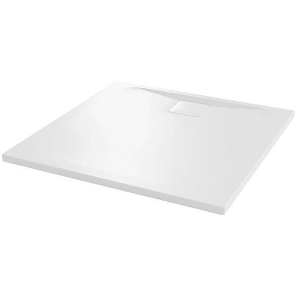 Merlyn Level25 White Square Shower Tray with Waste 900 x 900mm - ABS Acrylic-Capped Stone Resin