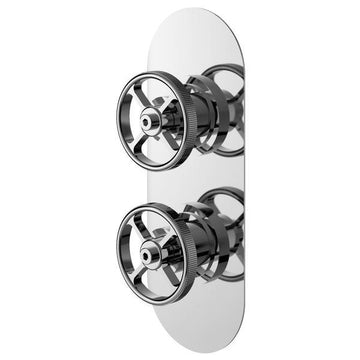 Hudson Reed Revolution Industrial Concealed Manual Shower Valve - Oval Trim - 2 Control