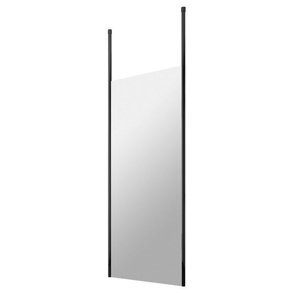 Hudson Reed black wetroom shower screen with matte black ceiling post, 3000mm high, sleek modern bathroom fixture
