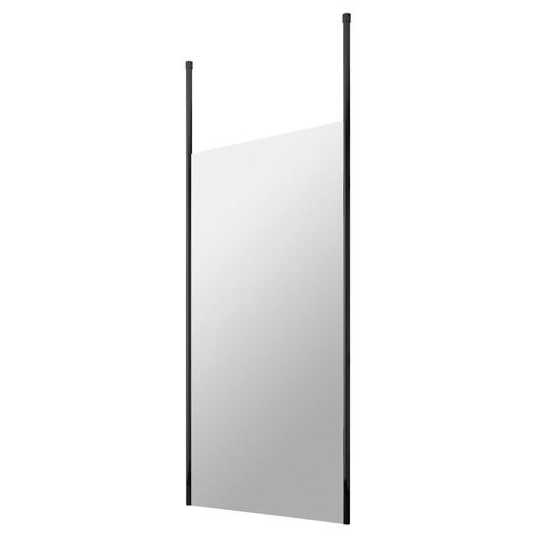 Hudson Reed wetroom shower screen with matte black ceiling post, 3000mm height, modern bathroom fixture by Tuskan Tiles.