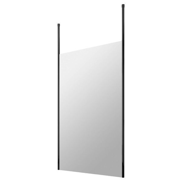 Hudson Reed wetroom shower screen with matte black ceiling post, 3000mm high, installed in a modern bathroom setting.