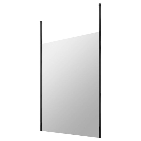 Hudson Reed black wetroom shower screen with 3000mm high matte black ceiling post, modern bathroom shower enclosure.