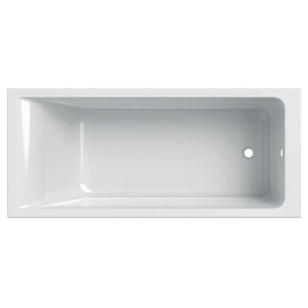 Geberit Renova Plan white acrylic single-ended bath with feet, rectangular design, ideal for modern bathroom setups