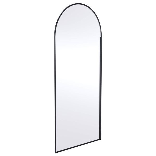 Black arched wetroom shower screen with aluminium outer frame, 1950mm high, by Hudson Reed.
