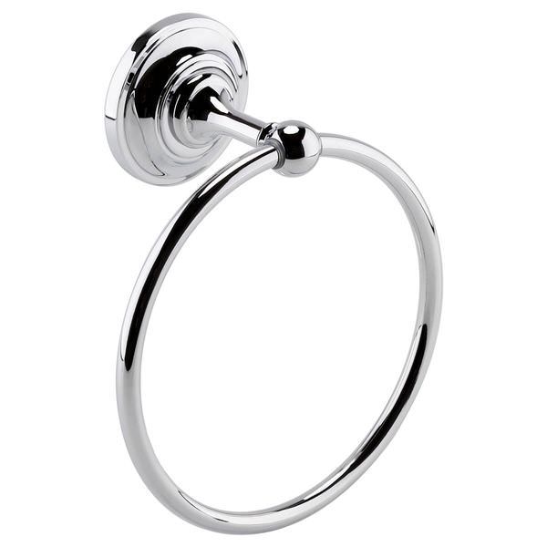 Traditional Hudson Reed chrome towel ring with classic design, mounted on a bathroom wall for easy towel hanging.