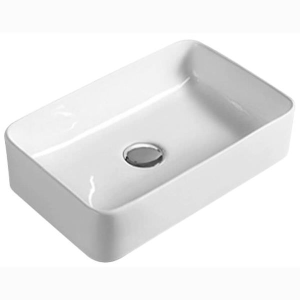 Nuie Vessel 365 x 235mm Rectangular White Counter Top Basin