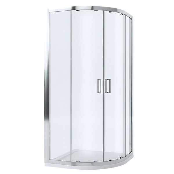 Mira Leap Double Sliding Door Quadrant Shower Enclosure with Handle - Silver Frame