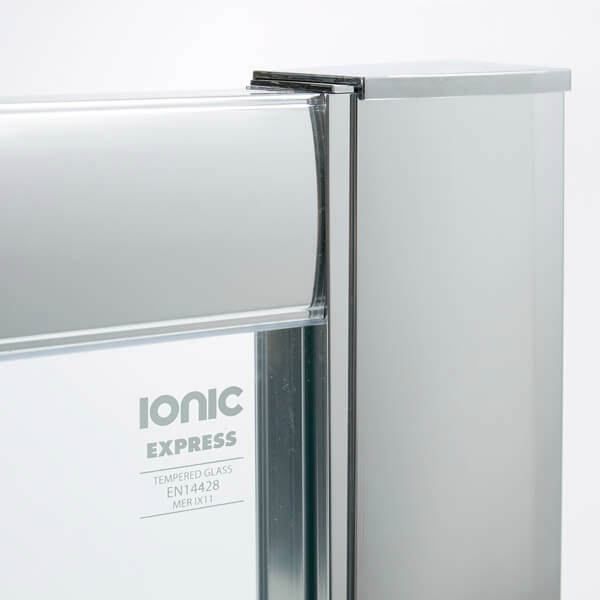 Merlyn Ionic Express sliding quadrant shower enclosure with chrome aluminum frame, 1900mm high, two doors, modern bathroom design